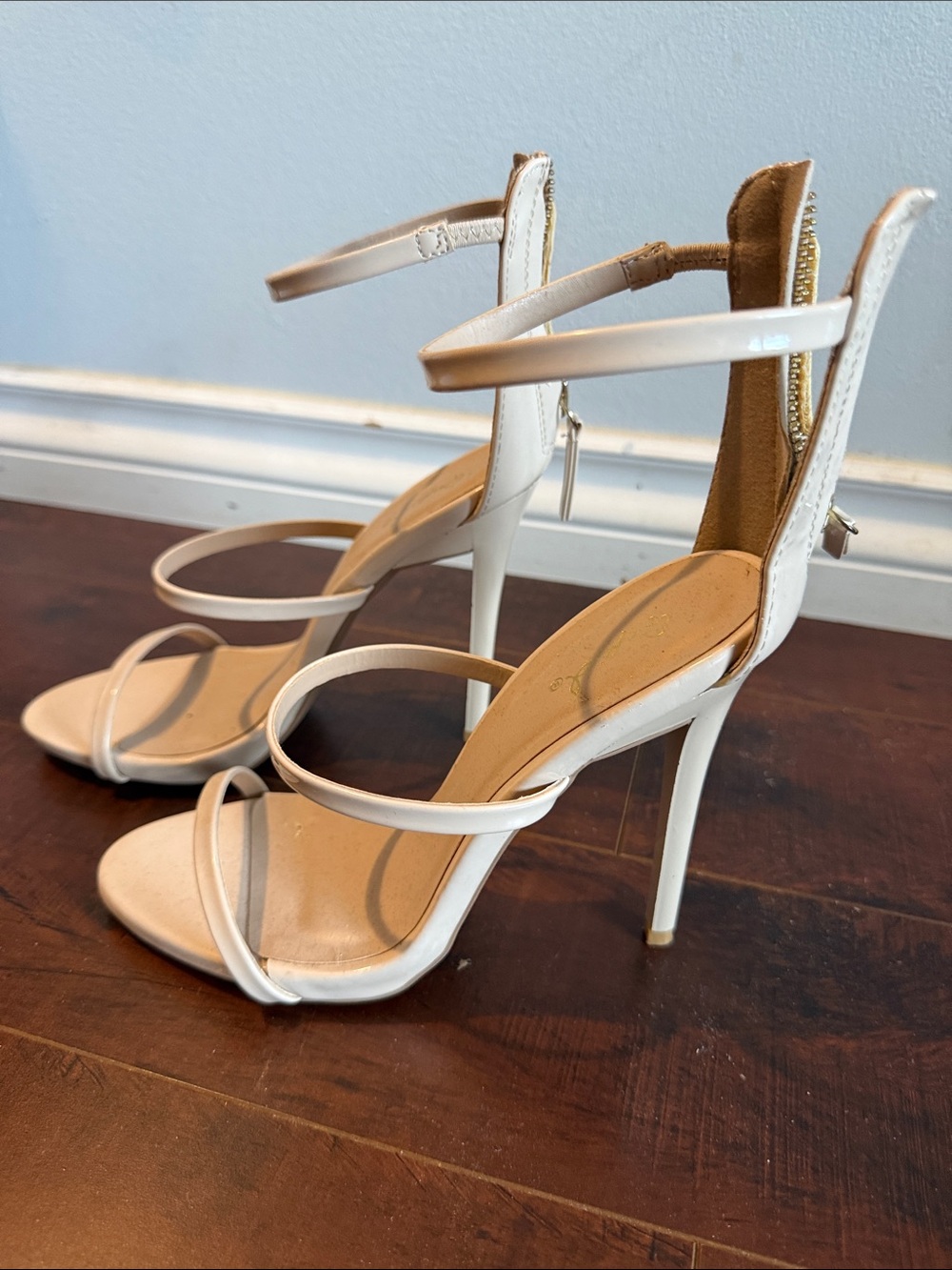 Women's Nude Strappy Stiletto Heels